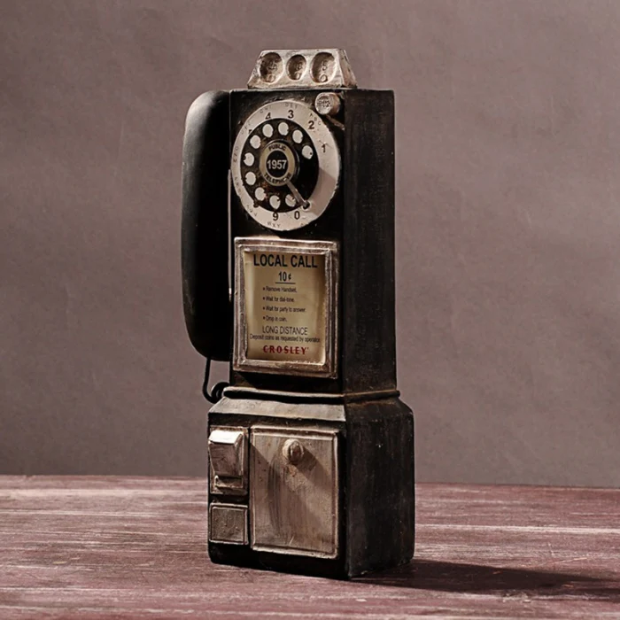 Винтажный вращающийся классический вид циферблат платная телефонная будка украшение дома модель ретро орнамент DC120