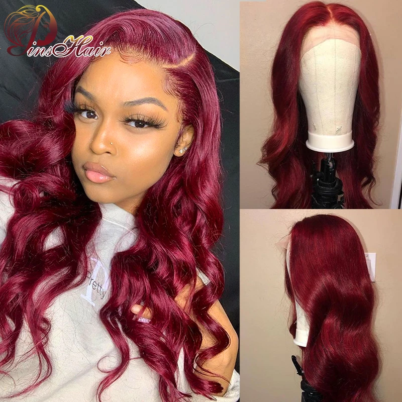 burgundy lace front wig