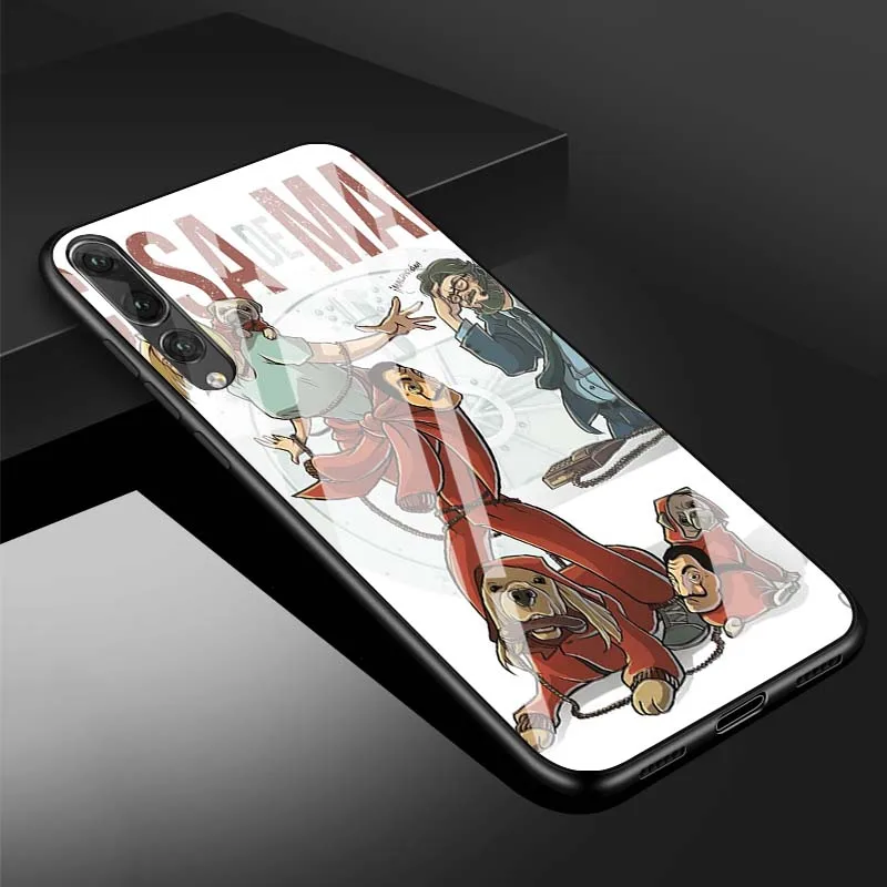 ТВ бумажный дом деньги Heist закаленное стекло чехол для телефона huawei P20 P30 lite P20 P30 PRO MATE 20 lite 20 PRO Honor 10 - Цвет: B19071509-10.jpg