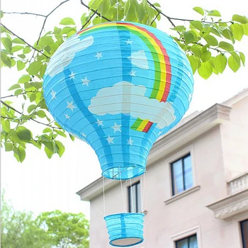 

Hot Air Balloon Paper Lanterns for Wedding Birthday Engagement Christmas Party Decoration Rainbow Set Pack of 6