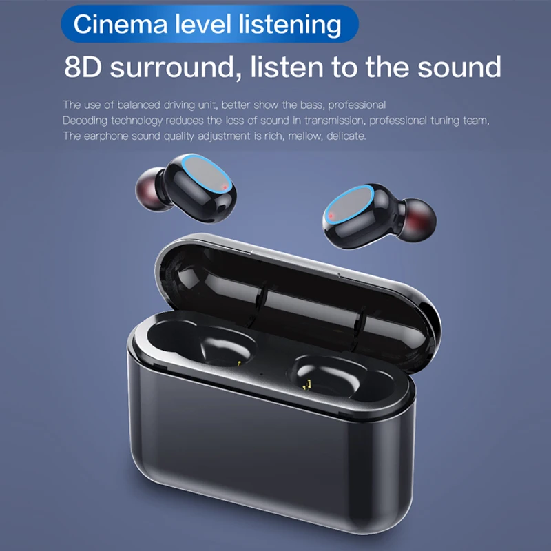 TWS наушники беспроводные наушники Bluetooth наушники стерео гарнитура наушники для телефона с зарядным устройством Bluetooth наушники