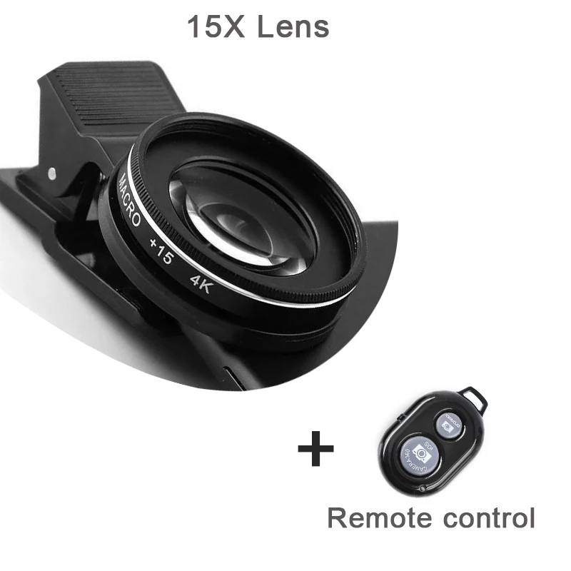 37MM 30X Macro Lens 4K HD Professional Photography Phone Camera for iPhone Xiaomi huawei Lens 15X Macro Lens for Smartphone cell phone lens kit Lenses