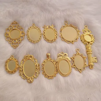 

Vintage Round Bezel Tray Oval Charm Cameo Base Cabochon Bezel Setting Kawaii Jewellery Making Jewelry Findings Jewelry Bezels