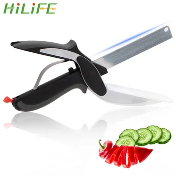 

2 in 1 Food Chopper Vegetable Cutting Scissors Smart Cutter Kitchen Knife Shears Potato Meat Cheese Vegetable Kitchen tool