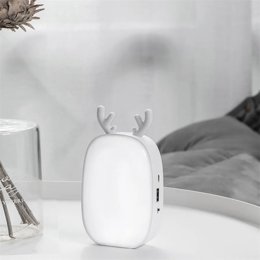 Перезаряжаеый ночник с разъемом USB Light Deer Touch настольная лампа для маленьких детей Рождественский подарок на день рождения белые/теплые белые ночные светильники