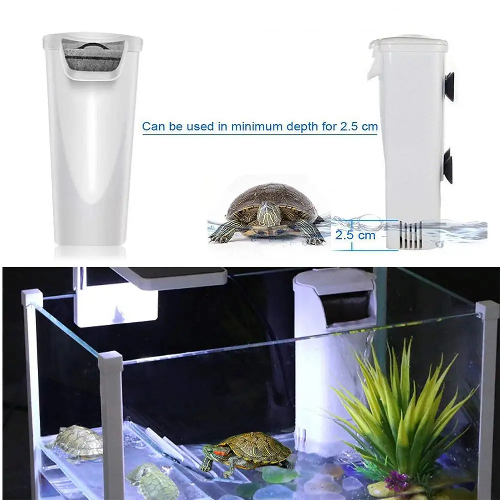 

Aquarium Fish Tank Filter with Hanging Hook Low Water Level Filter for Tank Supplies Circulation Air Pump Filter Accessories