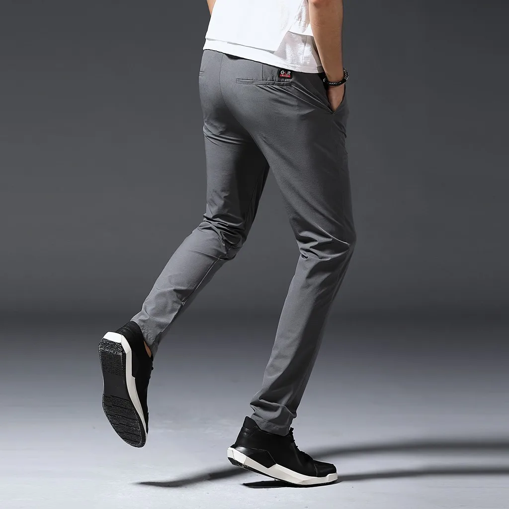 Vogue Jogger мужские новые стильные модные однотонные повседневные Прямые тактические штаны с завязками длинные брюки