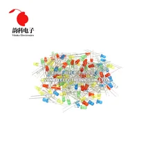 100 шт. 3 мм светодиодный Диод F3 Ассорти комплект белый зеленый красный синий желтый оранжевый розовый фиолетовый теплый белый DIY светильник светодиод