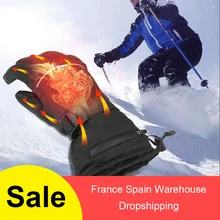 1 пара, зимние USB грелки для рук, электрические термальные перчатки, водонепроницаемые перчатки с подогревом, на батарейках, для мотоцикла, лыжные перчатки