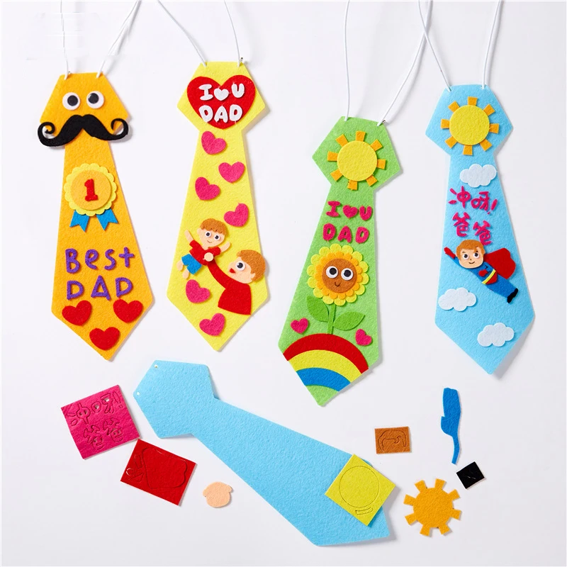 

kindergarten lots arts crafts diy toys Dad tie crafts kids educational for children's toys gift girl/boy christmas gift
