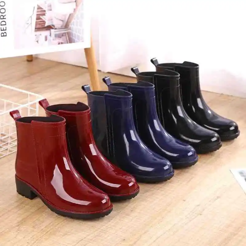 red bottom rain boots