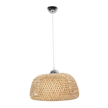 

Vintage Woven Pendant Lamp Natural Bamboo Rattan Chandelier Handmade Garden Hanging Lamp Adjustable Height Hanging Lamps Restaur