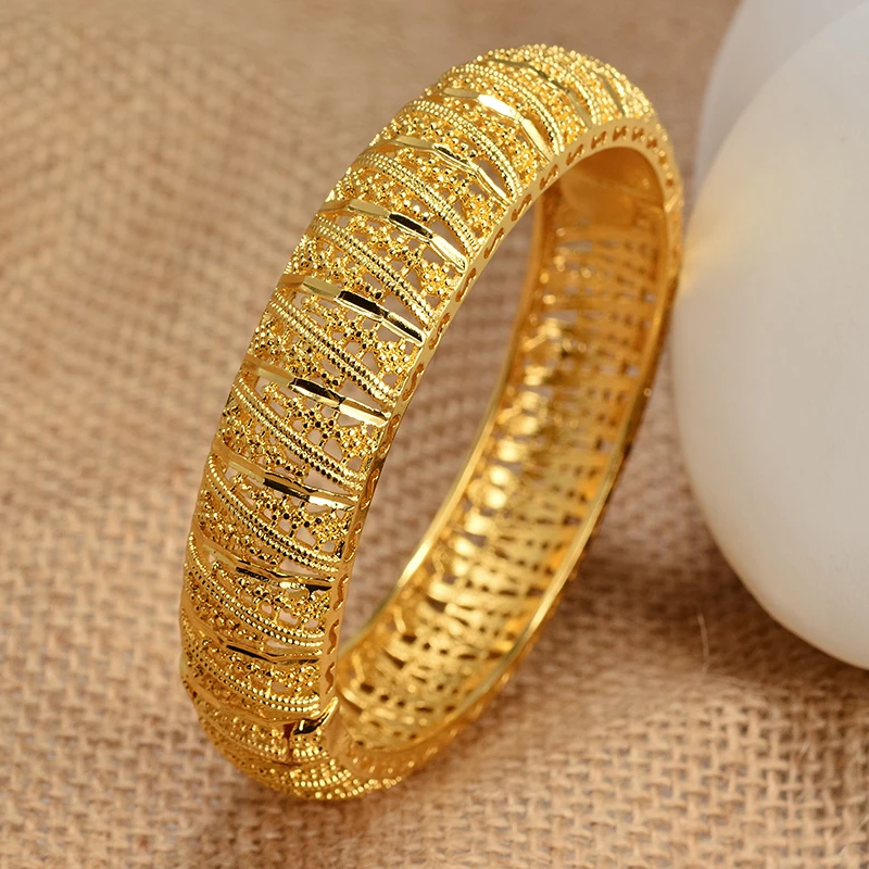 Annayoyo 1 Pezzi 24 K Color Oro Braccialetti Per Le Donne Bracciali In Oro Da Sposa Partito Gioielli Da Sposa Joias Ouro Prezzo Di Fabbrica Vint