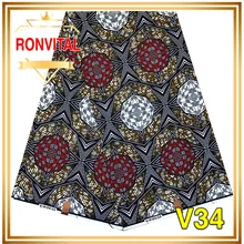 Ткань RONVITAL, восковая Ткань, хлопок, сделай сам, материал Анкара, Ткань 6 ярдов/шт,, Женская ткань