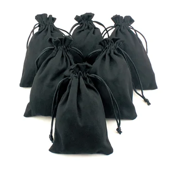 

High Quality Black Earrings Ring Storage Velvet Drawstring Pouches Gift Bags Jewelry Bag Gift Display Packing Bags 10x15cm