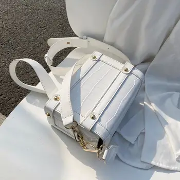 

Crocodile pattern Square Tote bag 2020 Fashion New High-quality PU Leather Women's Designer Handbag Rivet Shoulder Messenger Bag