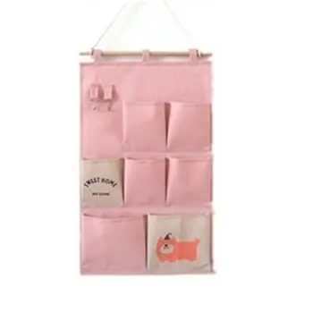 

1pcs7 Grid Digital Phone Storage Hanging Bag Storage Bag Wall Hanging Oxford Fabric Mobile Phone Cloth Bag