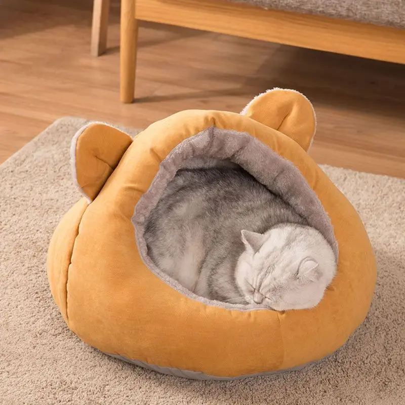 

Cat Bed Round Pet Bed for Cats Kittens, Puppies and Small Dogs Washable Pet Bed