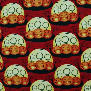 

1 yard Cotton Woven Fabric - Cartoon smile pumpkin and tree (width=108cm)