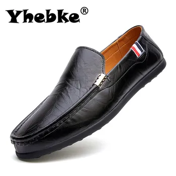 

Yhebke Men's Slip on Shoes Genuine Leather Men Casual Driving Walking Shoes Luxury Brand Breathable Soft Loafers Moccasins
