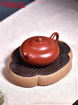 

Yixing Purple Clay Teapot Pure Handmade Raw Ore Red Robe Tea Set Teapot Gift Set Flat Jade Milk