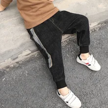 Штаны для мальчиков с бархатом, детские джинсы на осень и зиму г., стиль, средний и большой размер, для детей, корейский стиль, повседневные, плотные, Tr