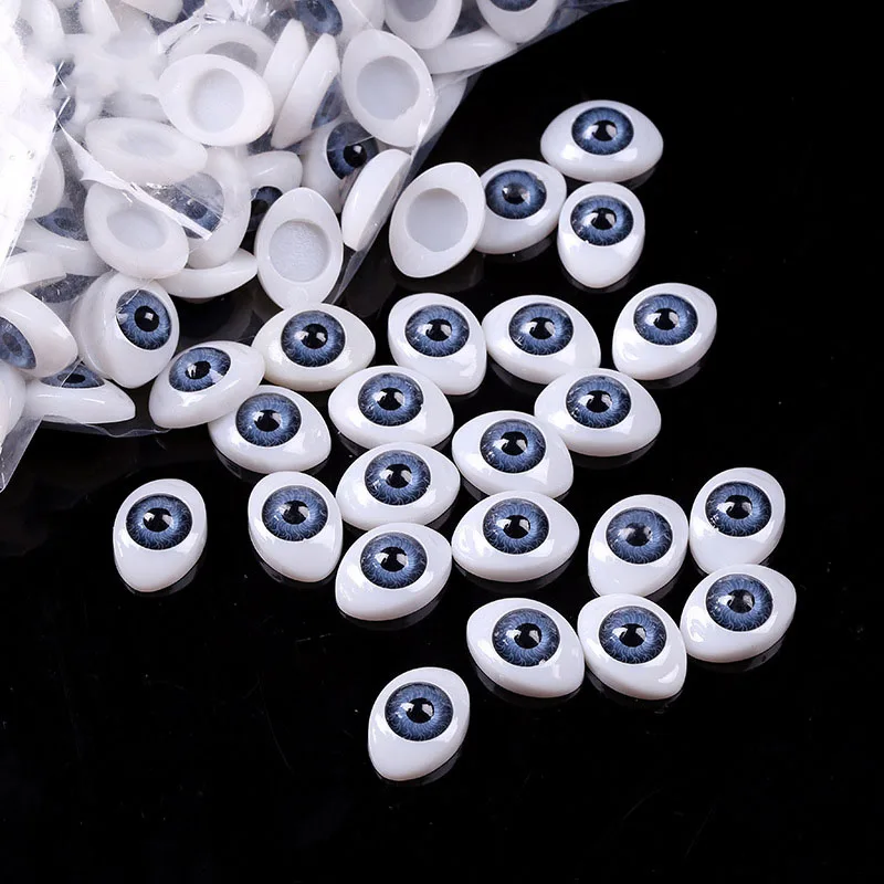 Oval Blood Silk Plastic Glass Toy Eyes 12*16mm Self-Adhesive Patch