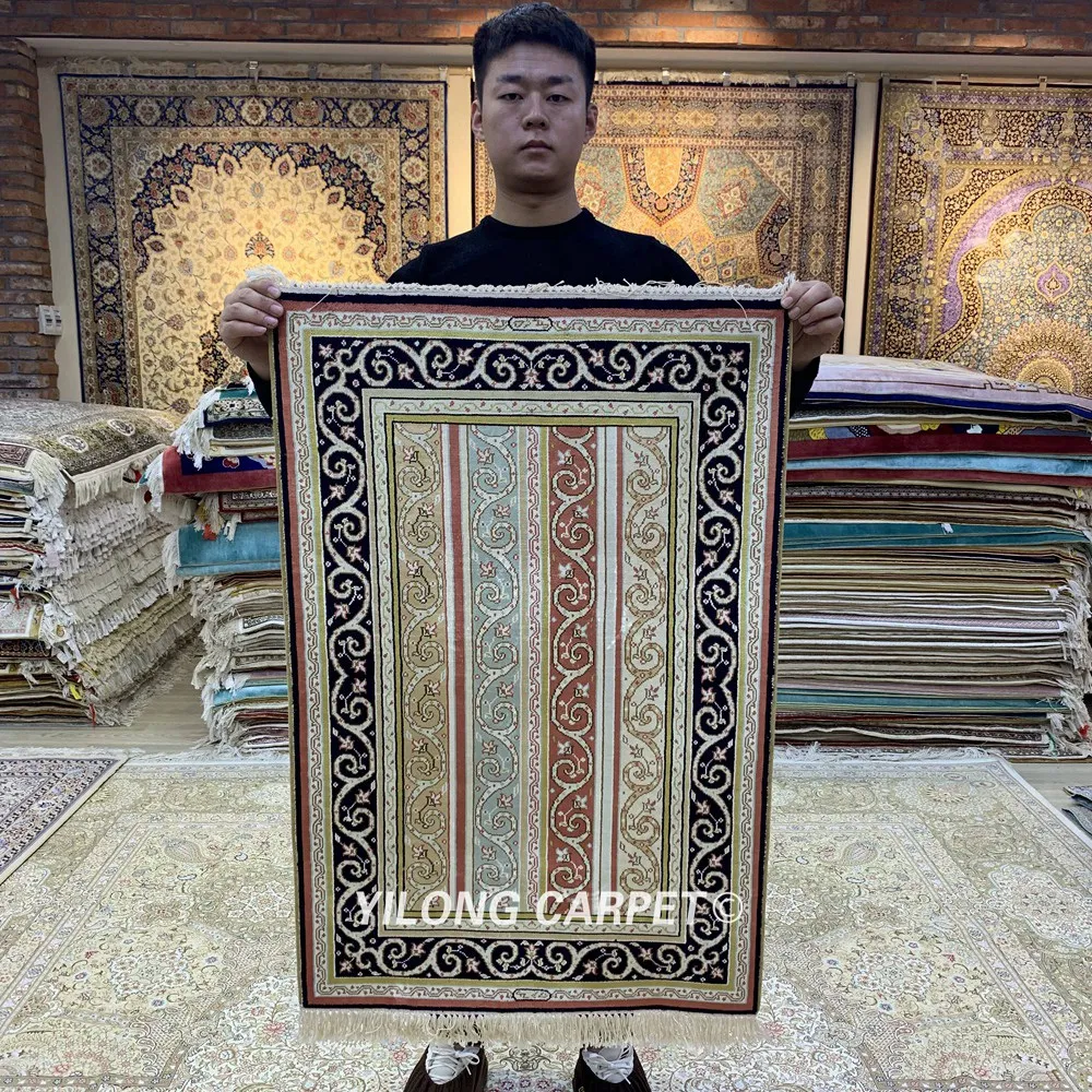 Yilong 2'x3' ручной персидский ковер турецкий Классический Цветочный шелковый ковер(HF086B