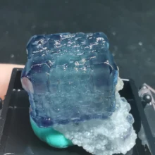Natural green blue fluorite, crystal minerals, crystal samples sent to the box