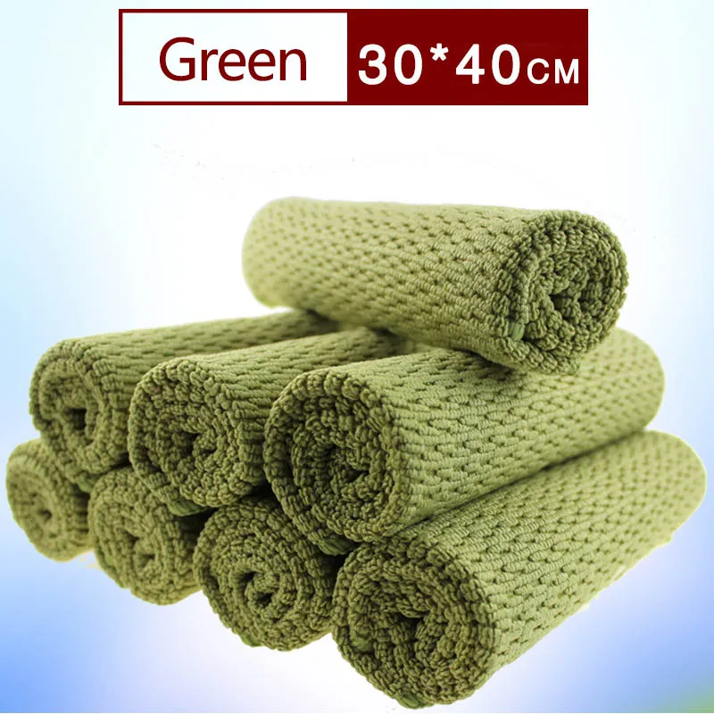 green S Легкая очистка, 1 шт. салфетка из микрофибры, салфетки, инструменты для настольного окна, портативное кухонное полотенце, толще, супер абсорбент - Цвет: green S