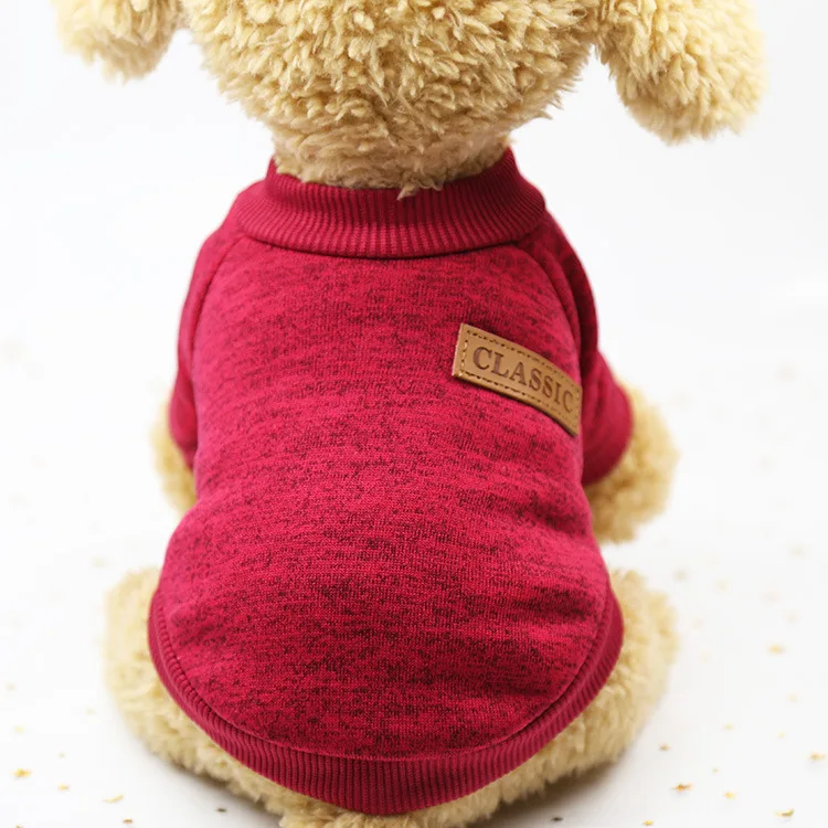 Классическая теплая одежда с принтом в виде собак Щенок Одежда для домашних животных, котов; свитер; куртка для мальчиков; зимнее пальто; модная мягкая для маленьких собак чихуахуа XS-2XL - Цвет: 13