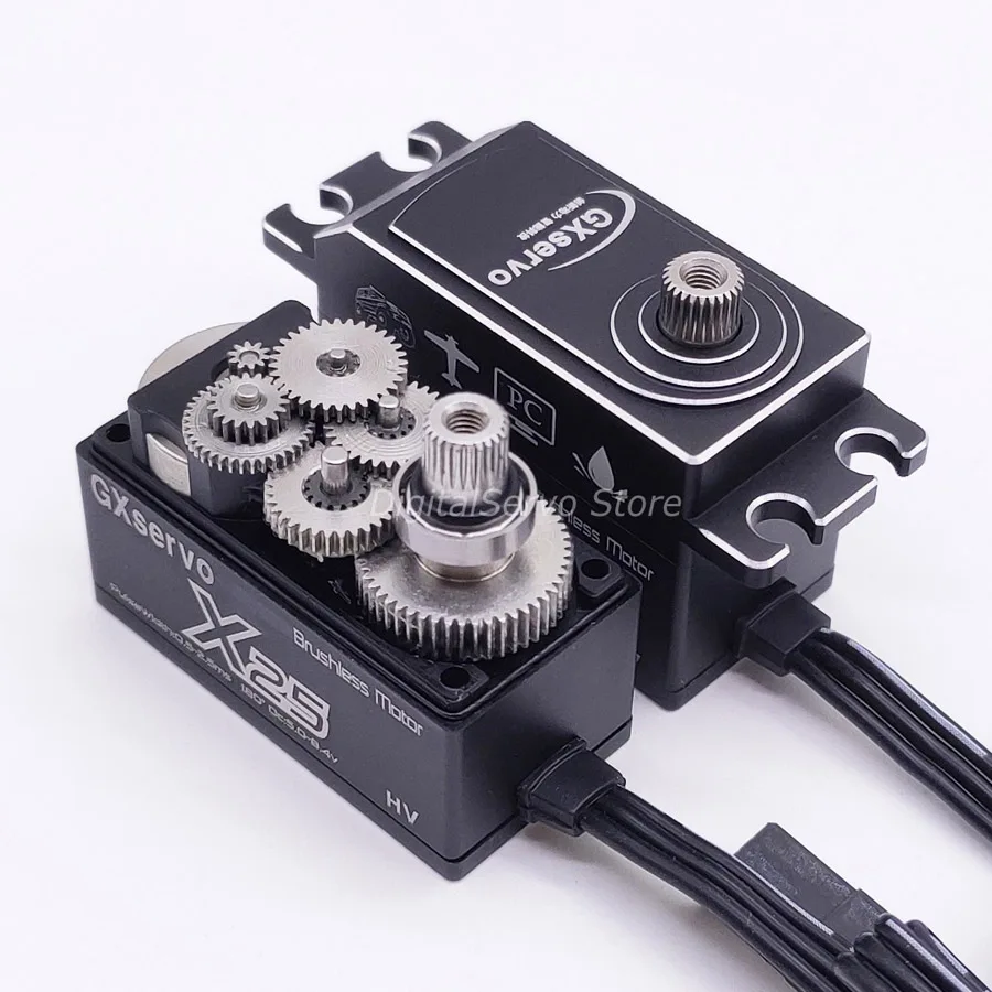 GXServo X25 25kg 7.4v 高速電圧スチールギア防水ブラシレスロー