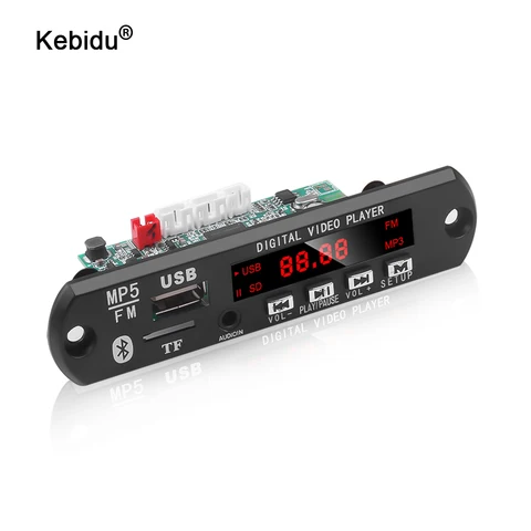 12V MP3 Module WMA MP5 Decoder Board 1280x720 2-Channel Output Wireless Bluetooth5.0 Audio Module Support e-book USB TF Radio