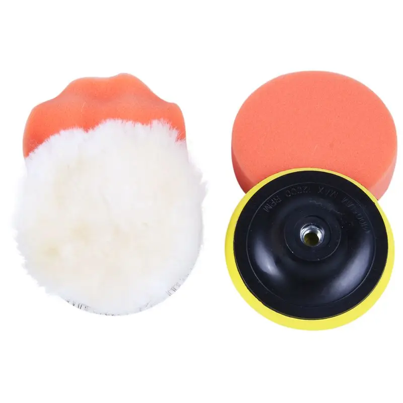 4x 4 inch Polishing Buffer Pad Kit Set Drill Adapter For Car Polisher | Инструменты