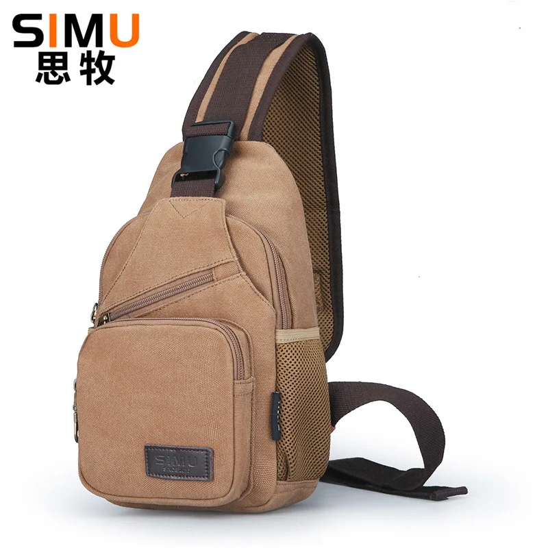 

Thick Washing Canvas Chest Bag Casual MEN'S Messenger Bag Korean-style Women's Chest Bag Sports Outdoor Bag Fashion Bag
