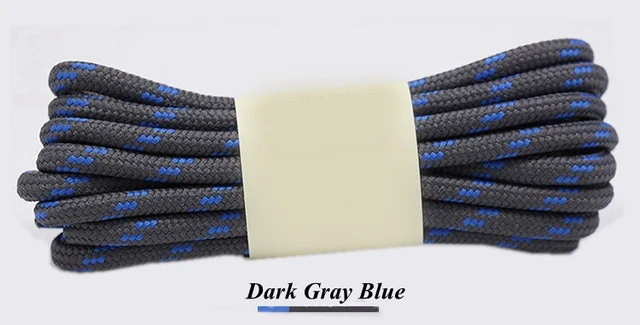 1Pair Round Shoelaces Outdoor Hiking Sports Shoe Laces Kids Sneakers Shoelaces Length 100/120/140/160CM Lacets Baskets 19 Colors Dark gray blue