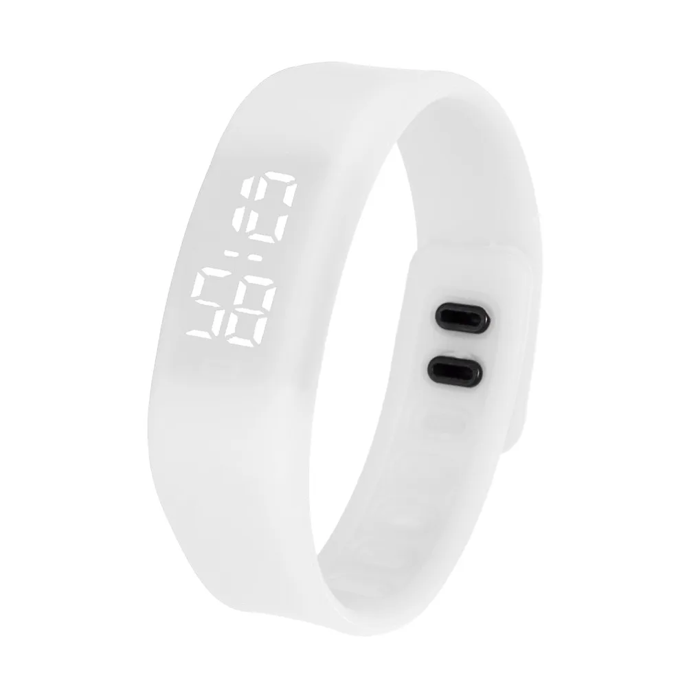 Светодиодный спортивные часы для бега Дата резиновый браслет цифровые силиконовые цифровые наручные часы для девочек электронные уличные спортивные#916 - Цвет: White