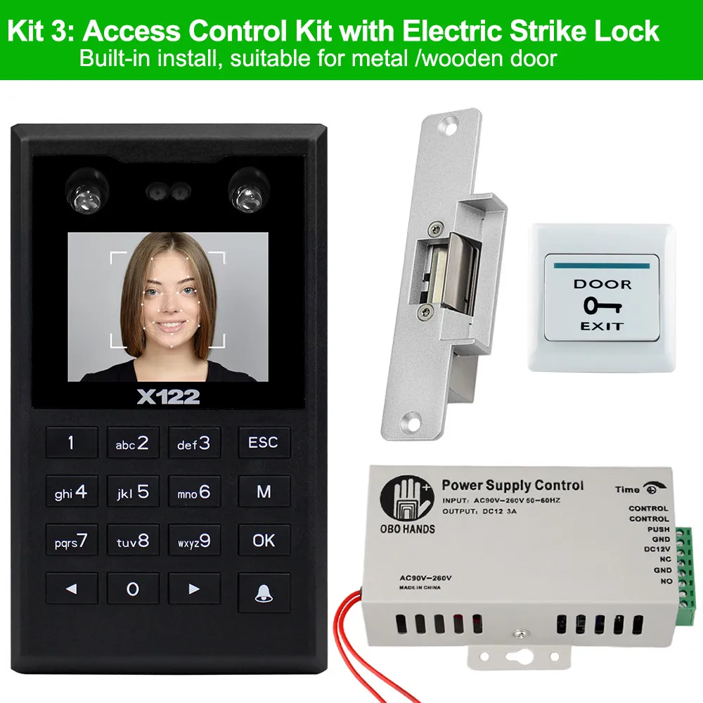 Kit 3 TCP/IP/USB система контроля доступа двери с программным обеспечением вены биометрическая лицевая распознавание клавиатуры+ электромагнитный ударный болт блокировки - Цвет: Kit 3