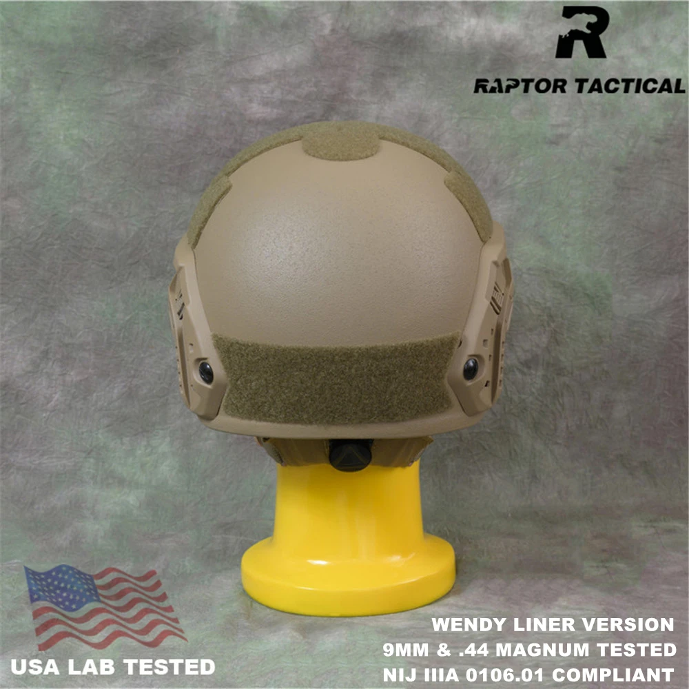 Raptor Tactical FAST UHMWPE NIJ IIIA 3A 0106.01 ISO Genuine High Cut Ballistic Helmet XP Cut Bulletproof Helmet Dial Liner