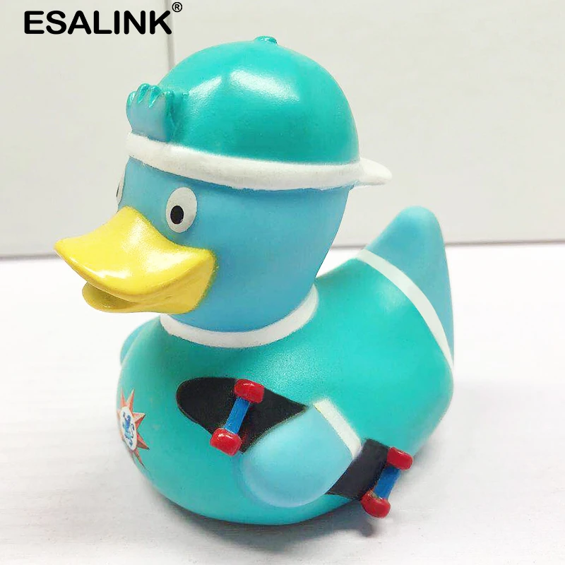ESALINK 7 5 см Детские Игрушки для ванны Резиновая Утка скейтборд детская утка