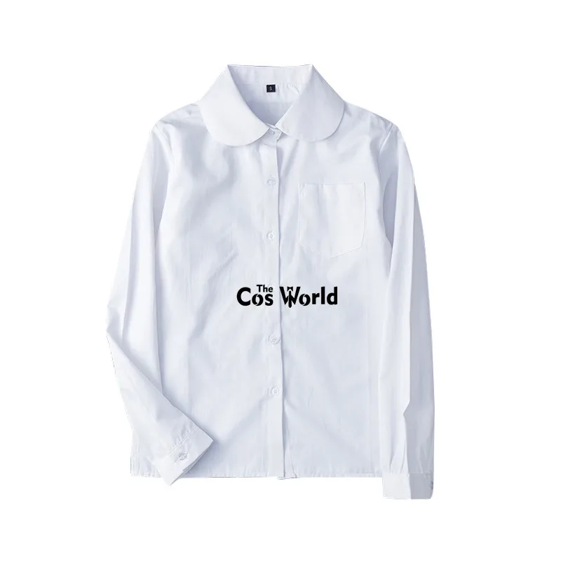 Men's Women's Spring Autumn Round Neck Long Sleeve Slim Shirt Tops Blouses JK School Uniform Student Clothes
