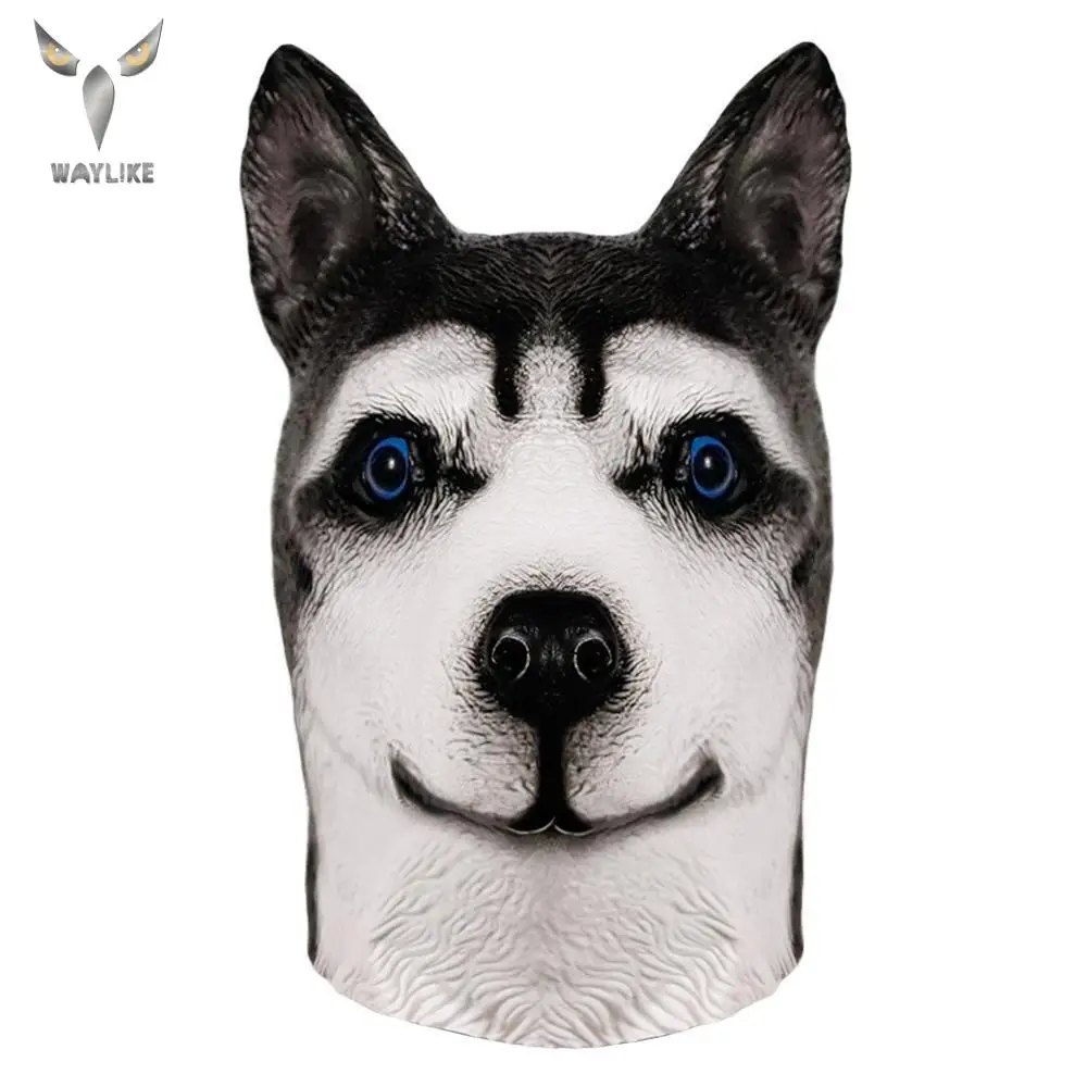 Waylike Сибирского хаски собака латексная маска Новый костюм вечернее изящное