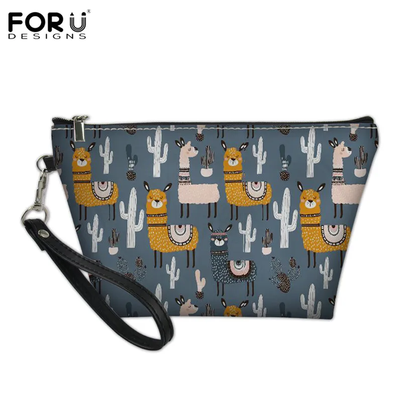 FORUDESIGNS, альпака, лама, принт, для девушек, многофункциональный, макияж, большая емкость, органайзер для туалетных принадлежностей, женская сумка для хранения, Feminina - Цвет: HXA79Z8