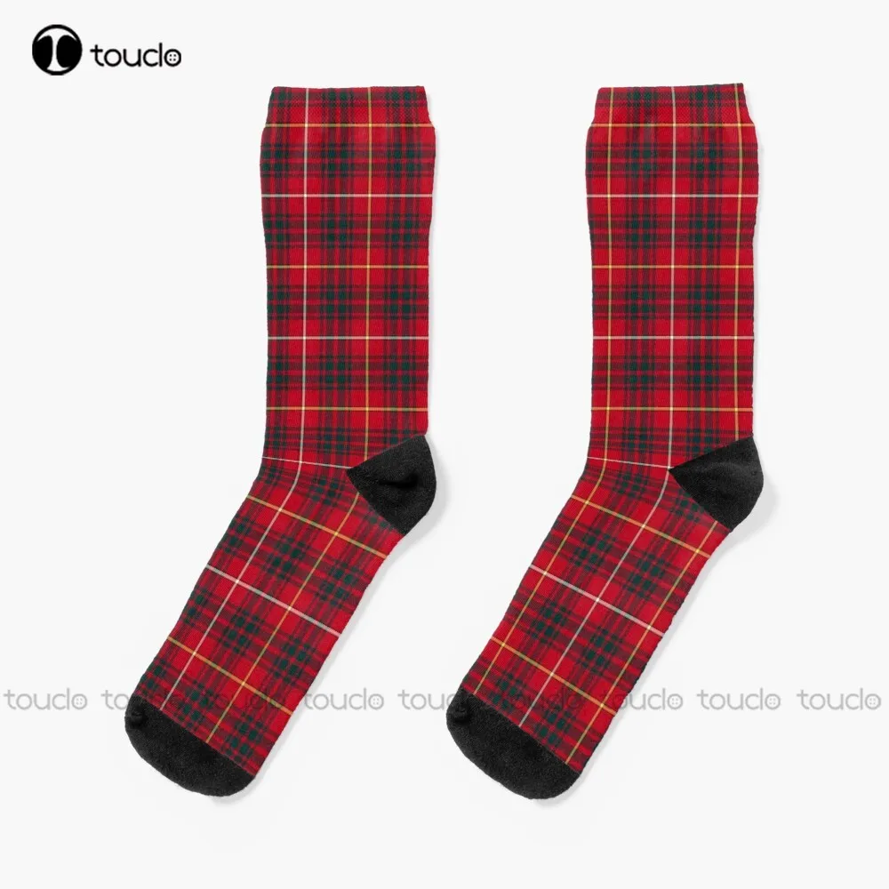 

Clan Bruce Tartan Socks White Soccer Socks Christmas New Year Gift 360° Digital Print Personalized Custom Hd High Quality