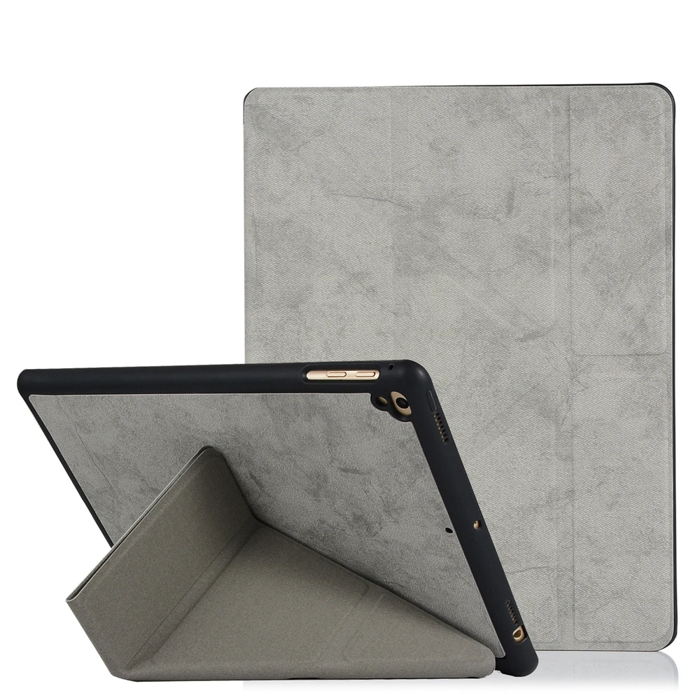 Для iPad 9,7 дюймов Pro 9,7 чехол с карандашом держатель трехстворчатая подставка задняя крышка для iPad 5 6 Air 1 2 Smart Funda HY006 - Цвет: Gay