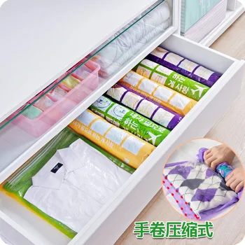 

Small Number Hand Roll Air Vacuum Compression Bag Medium Travel Clothes Clothes Organizing Packaged Thick Storage Bag
