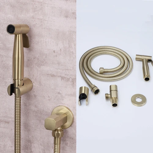 bidet set B Матовый mttuzk золото 304 Нержавеющая сталь Биде кран Набор гигиенический душ для унитаза пистолет держатель шланга wc портативное сопло очиститель пистолет - Цвет: bidet set B