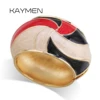 KAYMEN New Arrivals Big Statement Cuff Bracelet Fashion Enamel Bangle Gold Plated Cuff Bangle for Women Girls 1