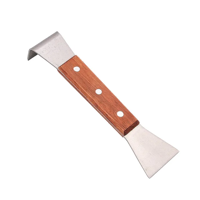 Hive Szerszámok Méhkaparó Mézkés Fa Fogantyú Méh Kaptárhorogkaparó Méhész Rozsdamentes Acél Lapos Kés - Image 2