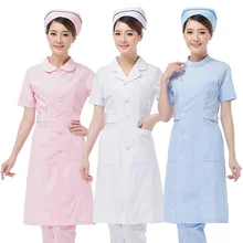 Лето госпожа белый лабораторный халат короткий рукав карманы униформа Рабочая одежда доктор Одежда для медсестер Прямая поставка